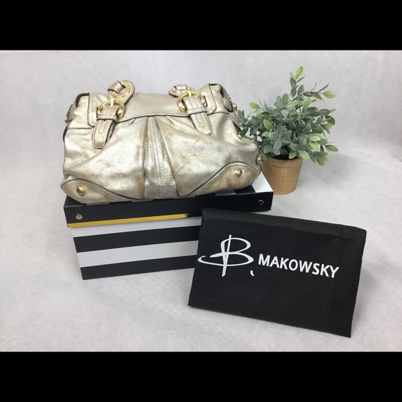 b Makowsky Leather Satchel - Picture 3 of 12